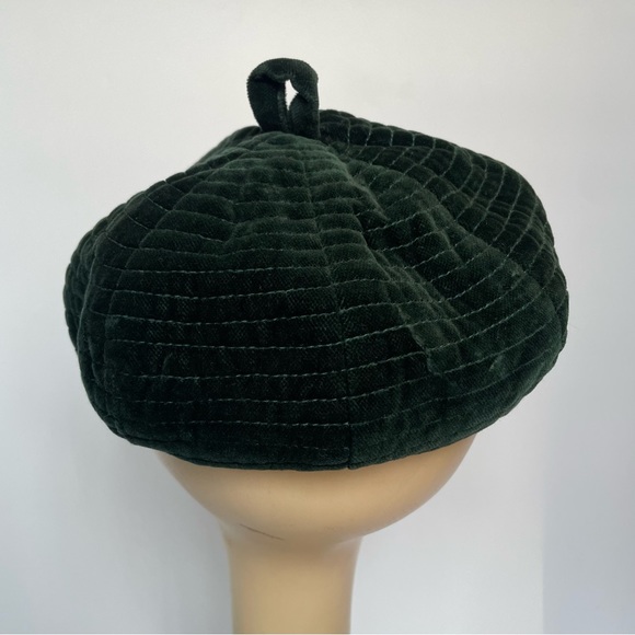 Vintage Green Velvet Beret Made in Italy - Picture 3 of 9